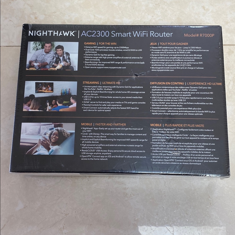 NWT gear Nighthawk AC 2300 Smart WiFi Router Model # R700P - Picture 2 of 3